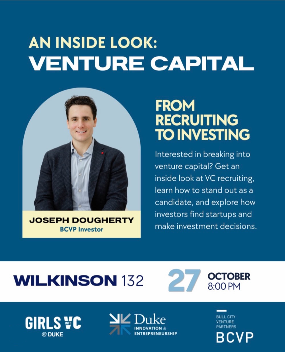Event poster: An Inside Look: Venture Capital